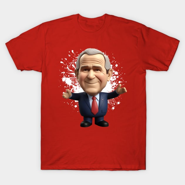 George Bush plastic figure T-Shirt by k9-tee